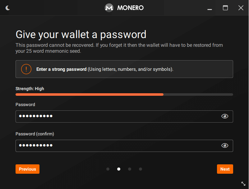 wallet
password